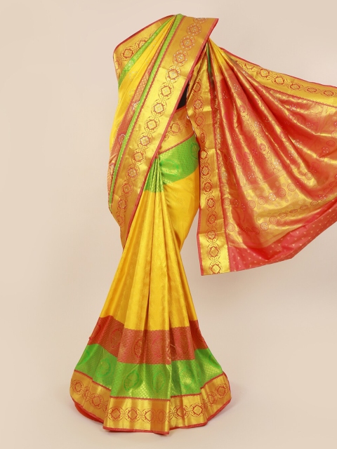 Pothys Yellow Pure Silk Woven Design Kanjeevaram Saree