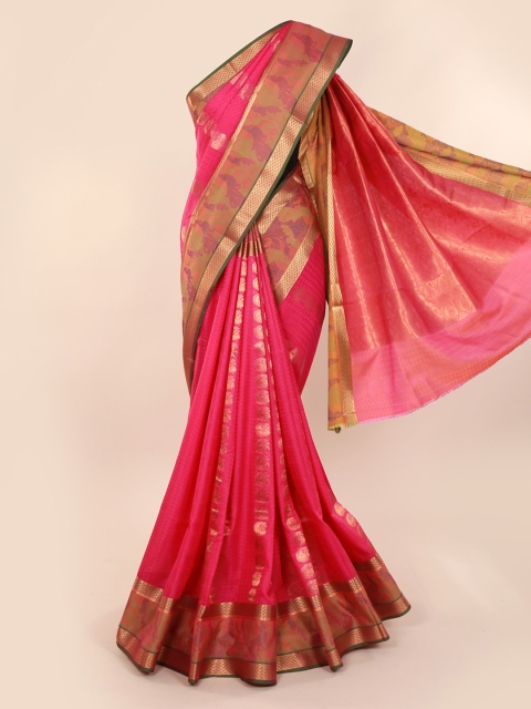 Pothys Pink Woven Design Silk Cotton Saree