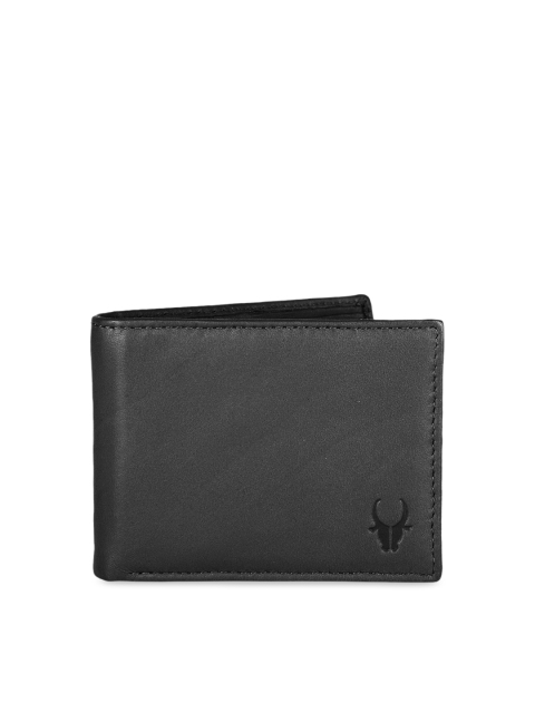 WildHorn Men Black Solid Two Fold Wallet