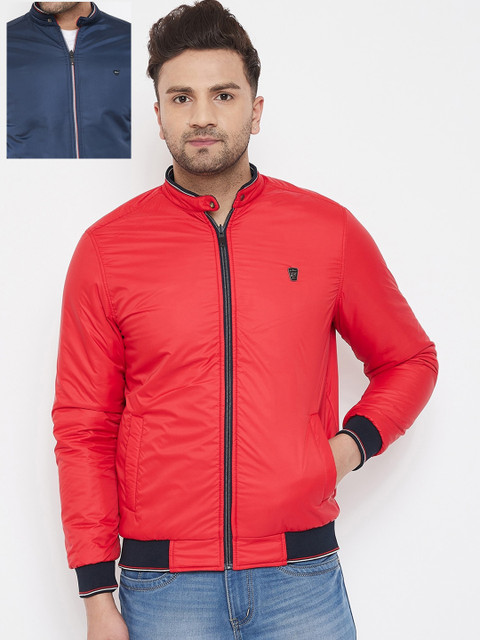 Okane Men Red Solid Reversible Bomber Jacket 
Okane Men Red Solid Reversible Bomber Jacket