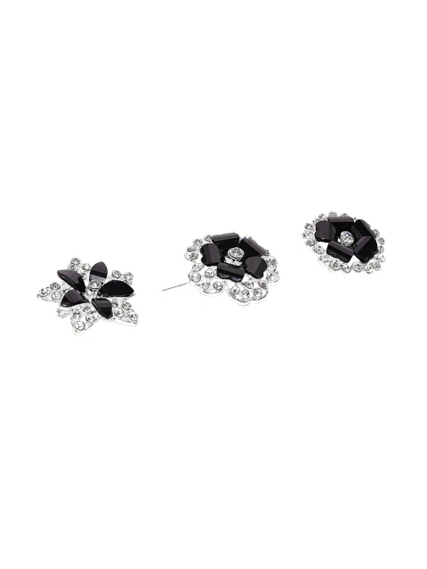 Golden Peacock Women Set Of 3 Silver-Plated & Black Artificial Stone Studded Statement Brooches
Golden Peacock Women Set Of 3 Silver-Plated & Black Artificial Stone Studded Statement Brooches