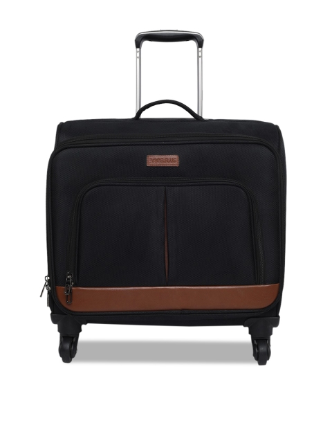 Bags.R.us Unisex Black & Brown Solid Trolley Bag