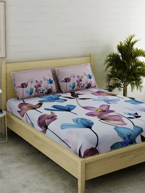 EverHOME Cream-Coloured & Purple Floral 180 TC Cotton Super King Bedsheet with 2 Pillow Covers
EverHOME Cream-Coloured & Purple Floral 180 TC Cotton Super King Bedsheet with 2 Pillow Covers