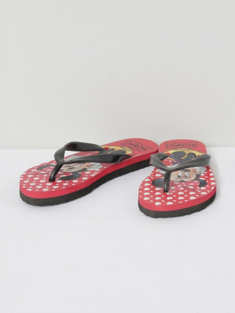 max Girls Black & Red Printed Thong Flip-Flops