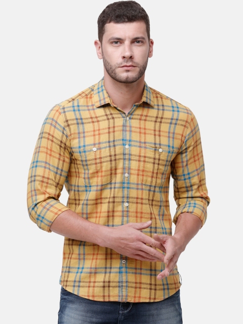 CAVALLO by Linen Club Men Cotton Linen Yellow & Blue Regular Fit Checked Casual Shirt
CAVALLO by Linen Club Men Cotton Linen Yellow & Blue Regular Fit Checked Casual Shirt