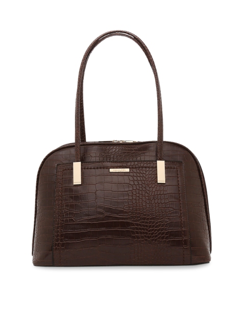 Forever Glam by Pantaloons Brown Textured Shoulder Bag