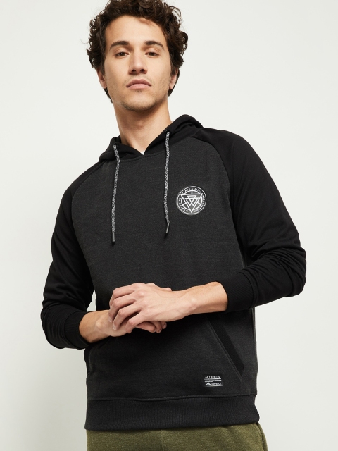 max Men Charcoal Solid Sweatshirt
