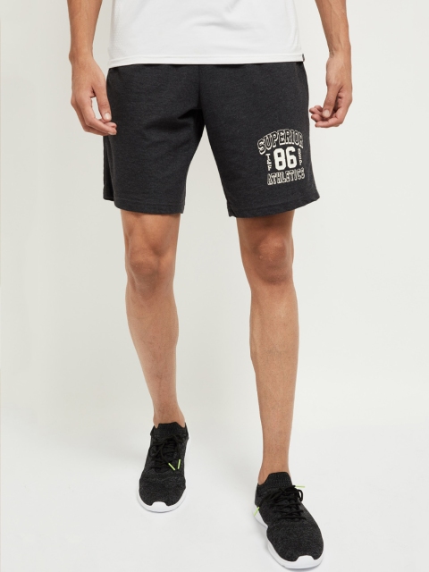 max Men Charcoal Grey Solid Regular Shorts