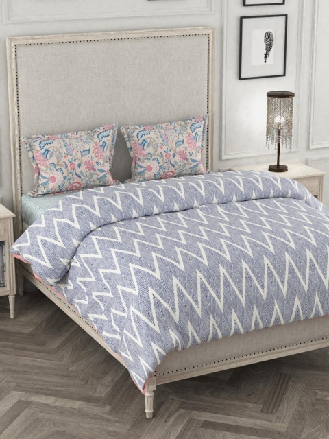 Portico New York Blue & White Printed Mix Don`T Match Double Extra Large Bedding Set With Comforter
Portico New York Blue & White Printed Mix Don`T Match Double Extra Large Bedding Set With Comforter
