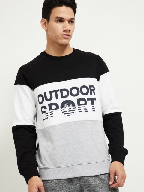 max Men Black Colourblocked Sweatshirt