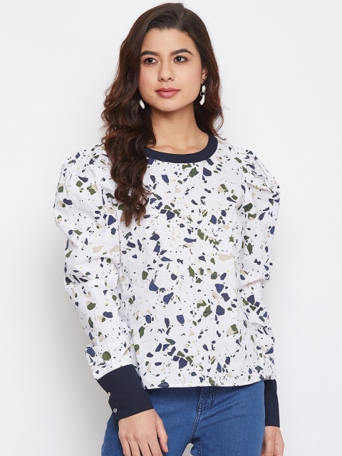 Imfashini Women White Printed Top
