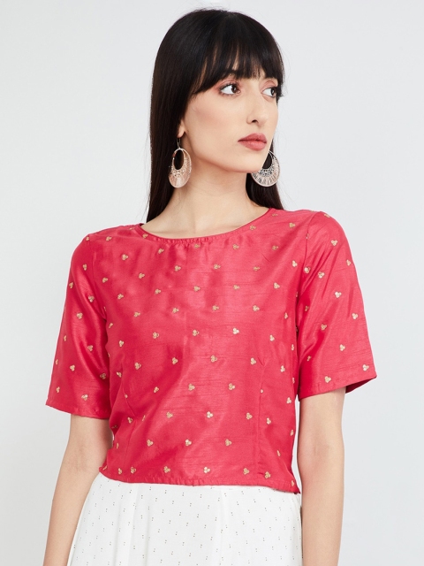 max Women Coral Printed Top