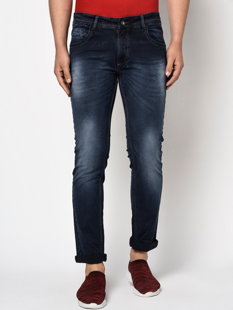 Octave Men Navy Blue Regular Fit Mid-Rise Cotton Clean Look Jeans