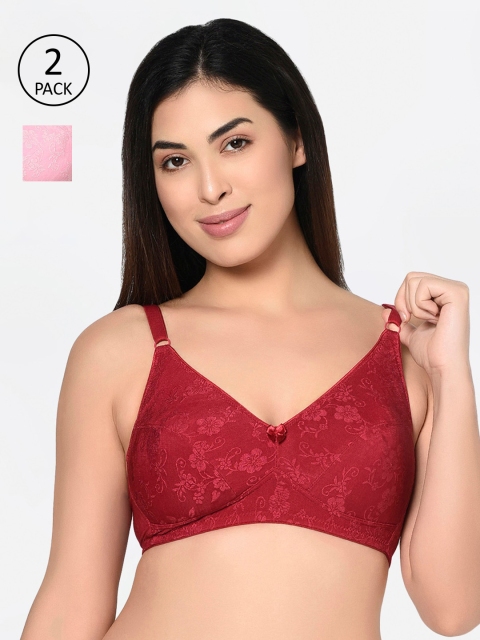 Bodycare Pack of 2 Self Design Non-Wired Lightly Padded Everyday Bras 6579MHPI, Maroon
Bodycare Pack of 2 Self Design Non-Wired Lightly Padded Everyday Bras 6579MHPI, Maroon