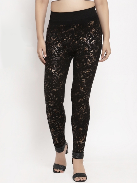 KLOTTHE Women Black Slim Fit Printed Joggers