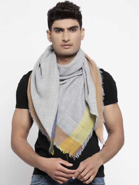 Calvadoss Men Grey Solid Woolen Muffler