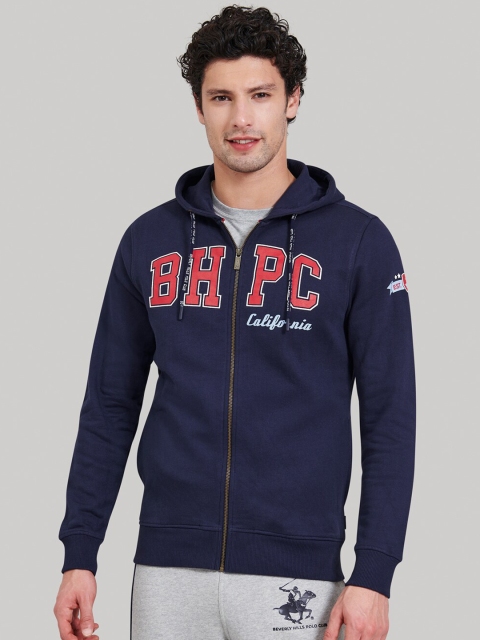 Beverly Hills Polo Club Men Navy Blue Printed Sweatshirt