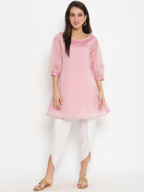 Abhishti Women Pink Solid A-Line Kurta