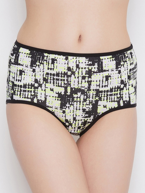 Clovia Women Black and White Printed Hipster Briefs PN3170X19