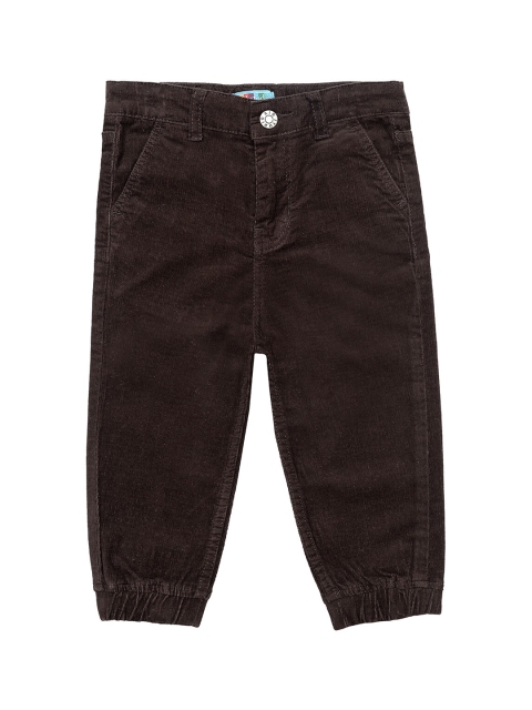 Kid Studio Boys Coffee Brown Regular Fit Solid Joggers