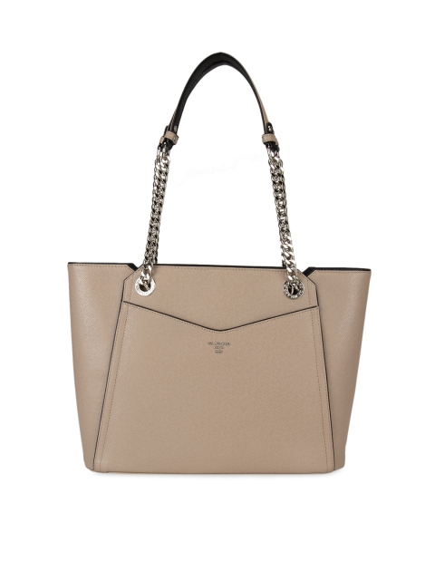 Da Milano Beige Textured Tote Bag