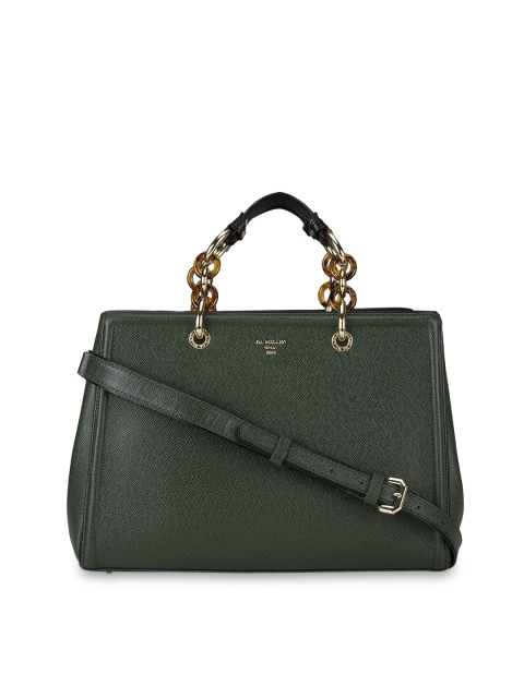 Da Milano Green Textured Handheld Bag