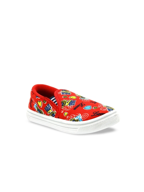 Jazzy Juniors Girls Red Slip-On Sneakers