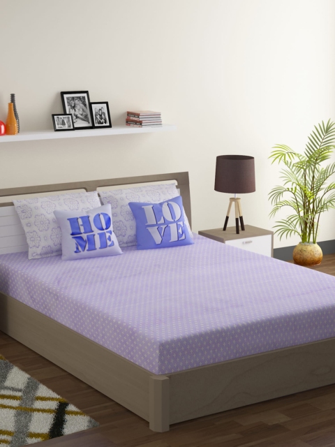 SWAYAM Purple & White Ethnic Motifs 210 TC Cotton 1 King Bedsheet with 2 Pillow Covers
SWAYAM Purple & White Ethnic Motifs 210 TC Cotton 1 King Bedsheet with 2 Pillow Covers