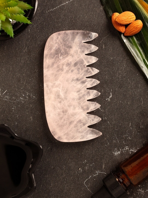 SKINDUZED Unisex Pink JadeRound edges Guasha Comb( Rose Quartz )