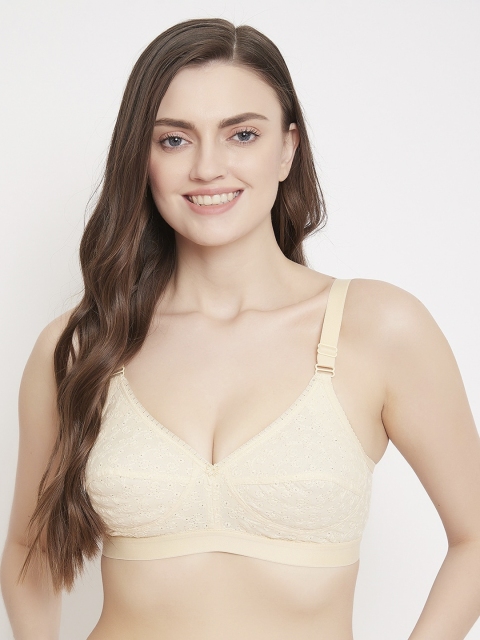 Klassik Nude-Coloured Self Design Non-Wired Non Padded Everyday Bra