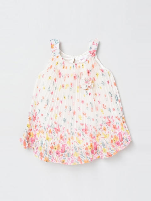 max Girls White Printed A-Line Top
