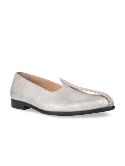 SKO Men Grey Suede Solid Mojaris