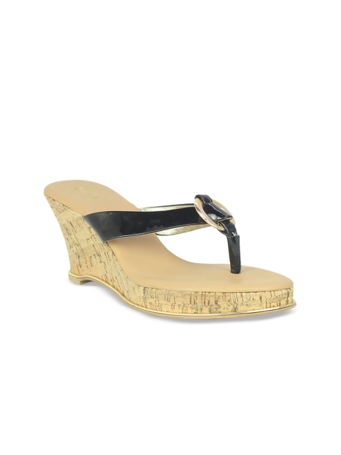 Inc 5 Women Black Solid Sandals