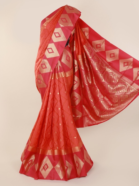 Pothys Orange Woven Design Art Silk Saree