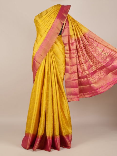 Pothys Yellow Woven Design Jute Silk Saree