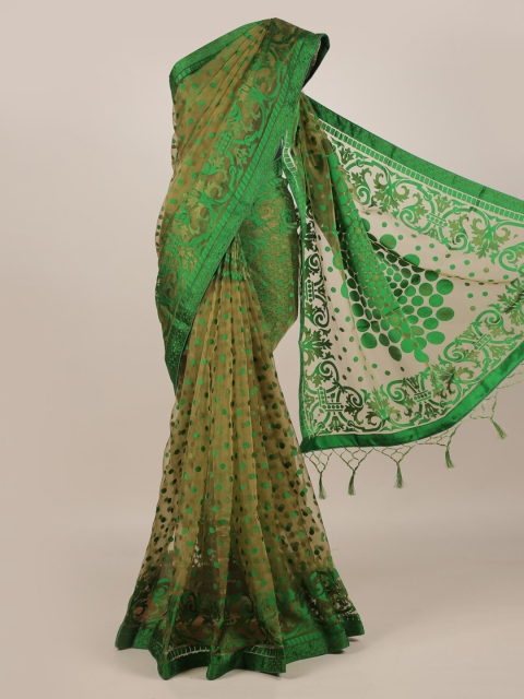Pothys Green Woven Design Jute Silk Saree