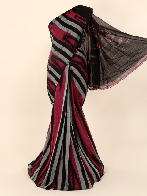 Pothys Multicoloured Striped Pure Cotton Saree, Multi