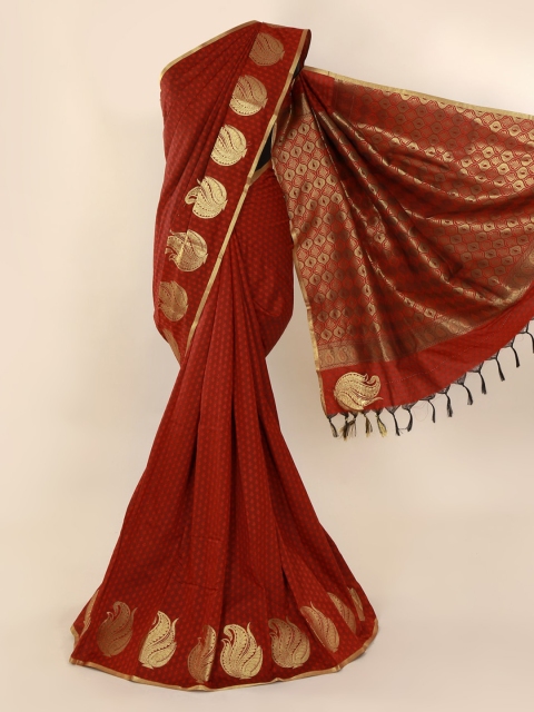 Pothys Maroon Woven Design Art Silk Saree
