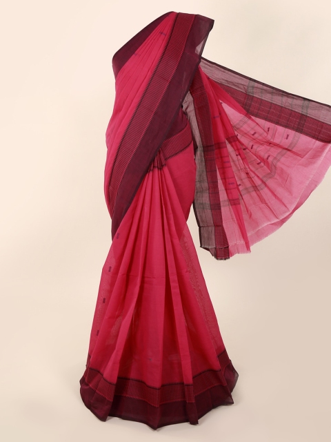 Pothys Pink Solid Pure Cotton Saree
