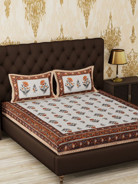 METRO LIVING Brown & White Ethnic Motifs 120 TC Cotton 1 Queen Bedsheet with 2 Pillow Covers
METRO LIVING Brown & White Ethnic Motifs 120 TC Cotton 1 Queen Bedsheet with 2 Pillow Covers