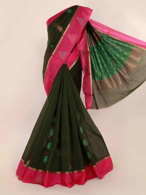 Pothys Green Woven Design Silk Cotton Saree