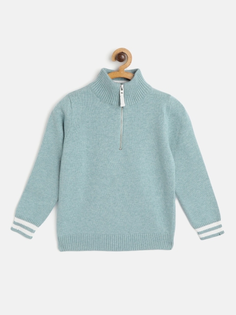 Cherry Crumble Kids Sea Green Solid Sweater