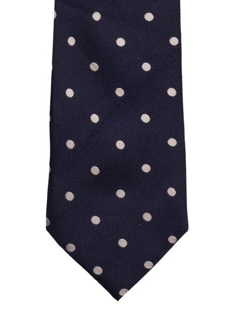 The Tie Hub Navy Blue & White Woven Design Broad Tie 
The Tie Hub Navy Blue & White Woven Design Broad Tie