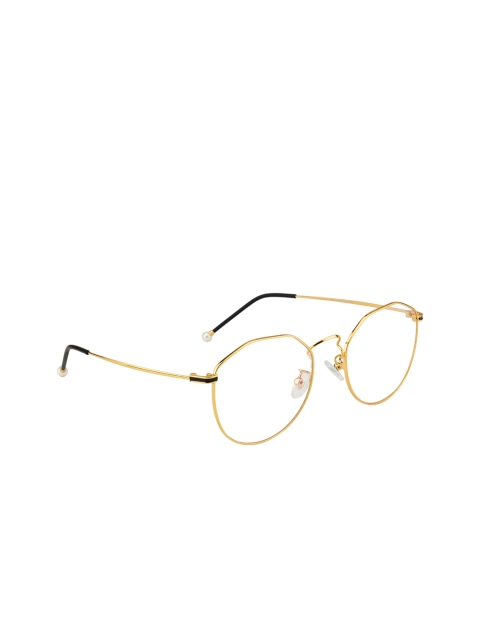 Ted Smith Unisex Gold-Toned Solid Full Rim Round Frames TS-N9411_C4
