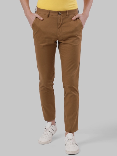 Next Look Men Khaki Brown Solid Regular Trousers
