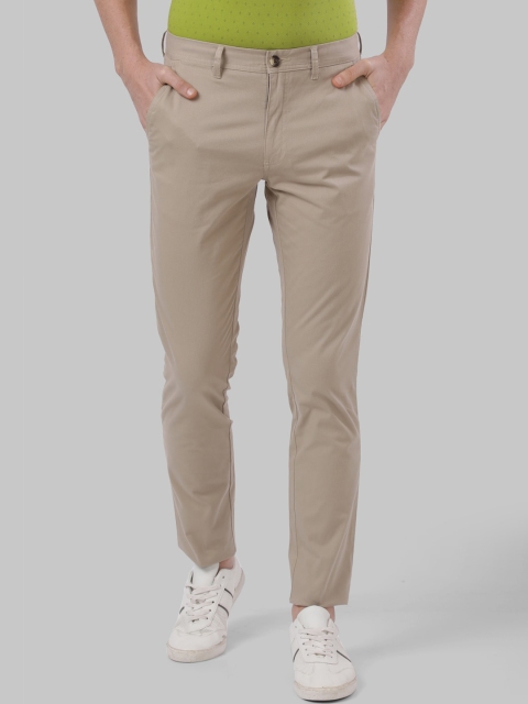 Next Look Men Beige Regular Fit Solid Regular Trousers