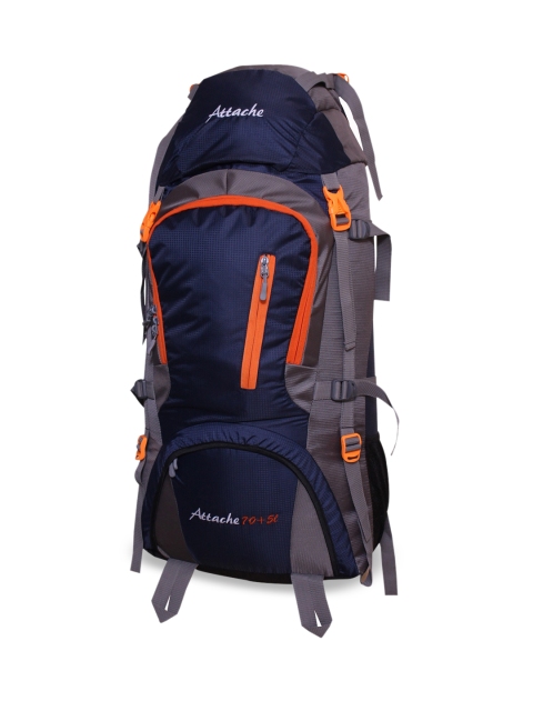 ATTACHE Unisex Navy Blue & Grey Colourblocked Hiking Backpack with Rain Cover Rucksack 75L
ATTACHE Unisex Navy Blue & Grey Colourblocked Hiking Backpack with Rain Cover Rucksack 75L