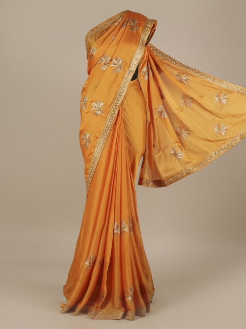 Pothys Orange Woven Design Saree with Zari Border