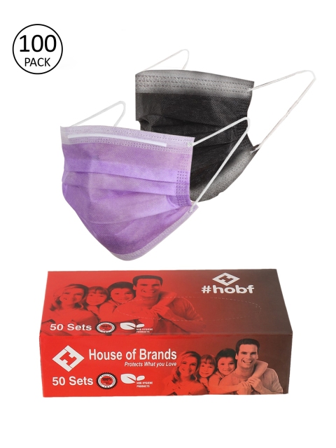 LONDON FASHION hob Unisex Pack Of 100 3-Ply Protective Outdoor Mask With Nose Pin, Purple
LONDON FASHION hob Unisex Pack Of 100 3-Ply Protective Outdoor Mask With Nose Pin, Purple
