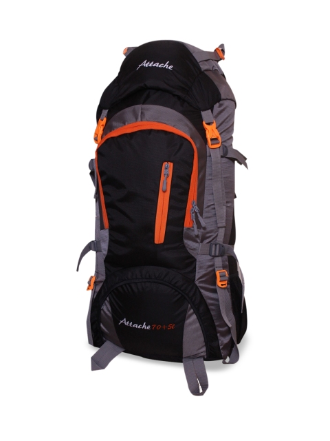 ATTACHE Unisex Black & Grey Brand Logo Hiking Backpack 75Lts With Rain Cover Rucksack
ATTACHE Unisex Black & Grey Brand Logo Hiking Backpack 75Lts With Rain Cover Rucksack